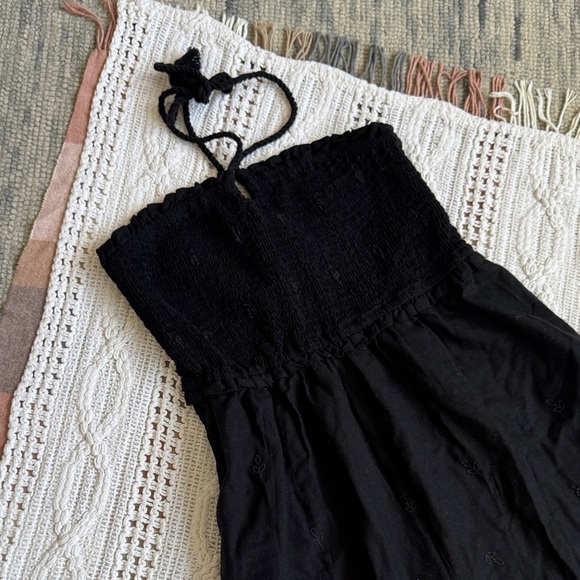 Anthropologie Black Strapless Jumpsuit with Eyelet Detail - Picture 7 of 11